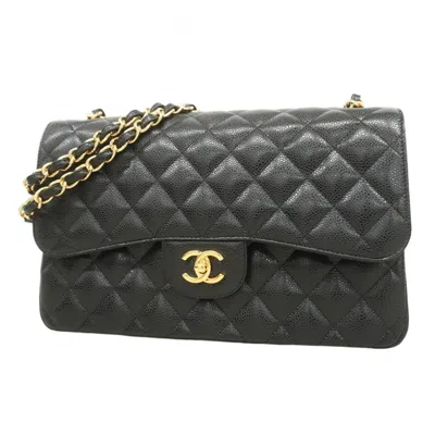 Pre-owned Chanel Grained Calfskin Shoulder Bag () In Black