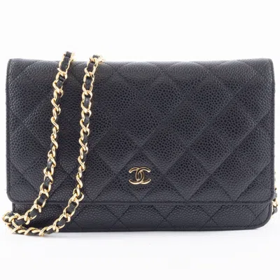 Pre-owned Chanel Grained Calfskin Shoulder Bag () In Black