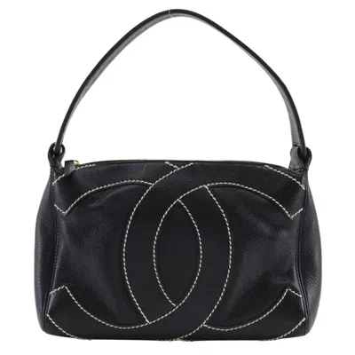 Pre-owned Chanel Grained Calfskin Shoulder Bag () In Black