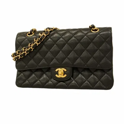 Pre-owned Chanel Grained Calfskin Shoulder Bag () In Black