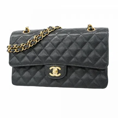 Pre-owned Chanel Grained Calfskin Shoulder Bag () In Black