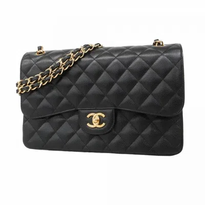 Pre-owned Chanel Grained Calfskin Shoulder Bag () In Black