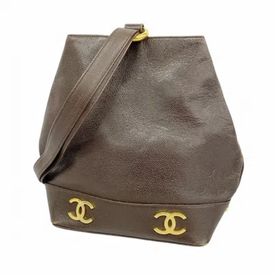 Pre-owned Chanel Grained Calfskin Shoulder Bag () In Brown