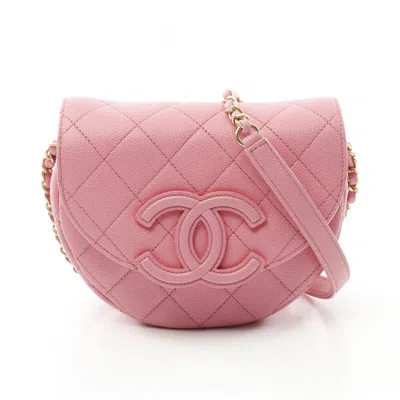 Pre-owned Chanel Grained Calfskin Shoulder Bag () In Pink