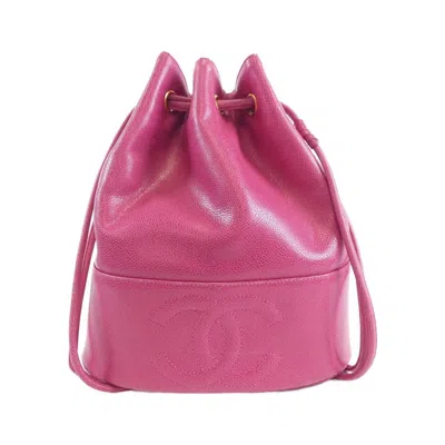 Pre-owned Chanel Grained Calfskin Shoulder Bag () In Pink