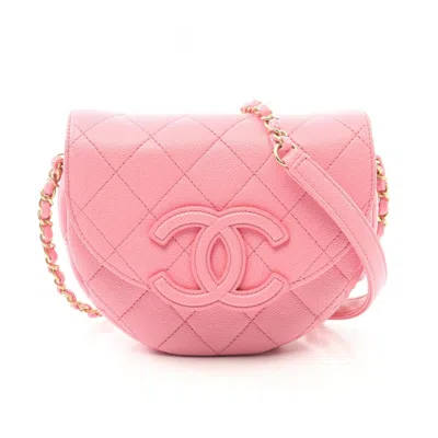 Pre-owned Chanel Grained Calfskin Shoulder Bag () In Pink