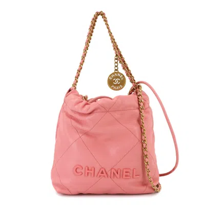 Pre-owned Chanel Grained Calfskin Shoulder Bag () In Pink