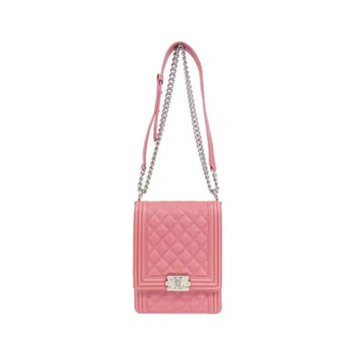 Pre-owned Chanel Grained Calfskin Shoulder Bag () In Pink