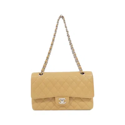 Pre-owned Chanel Grained Calfskin Shoulder Bag () In Sand