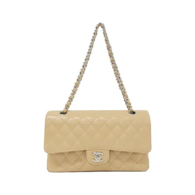 Pre-owned Chanel Grained Calfskin Shoulder Bag () In Sand