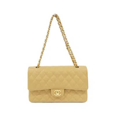 Pre-owned Chanel Grained Calfskin Shoulder Bag () In Sand