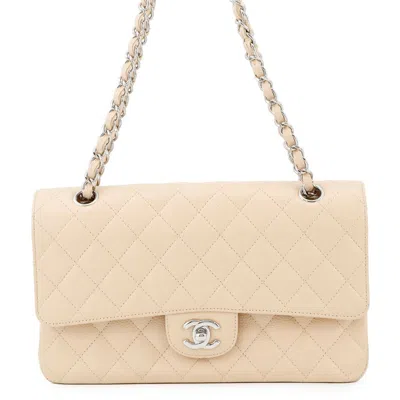 Pre-owned Chanel Grained Calfskin Shoulder Bag () In Sand