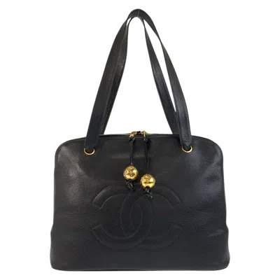 Pre-owned Chanel Grained Calfskin Shoulder Bag Tote Bag () In Black