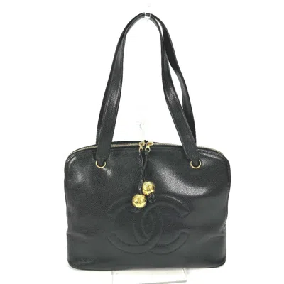 Pre-owned Chanel Grained Calfskin Shoulder Bag Tote Bag () In Black