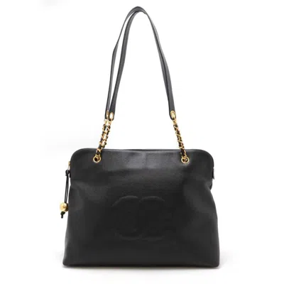 Pre-owned Chanel Grained Calfskin Shoulder Bag Tote Bag () In Black