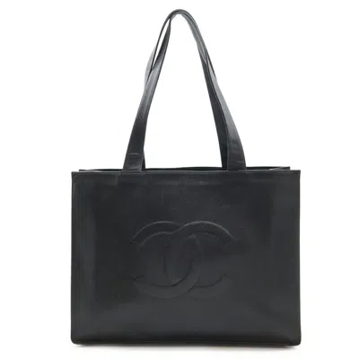 Pre-owned Chanel Grained Calfskin Shoulder Bag Tote Bag () In Black