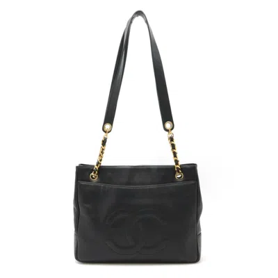 Pre-owned Chanel Grained Calfskin Shoulder Bag Tote Bag () In Black
