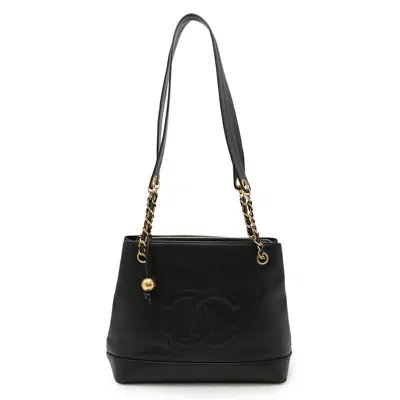 Pre-owned Chanel Grained Calfskin Shoulder Bag Tote Bag () In Black