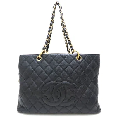 Pre-owned Chanel Grained Calfskin Tote Bag () In Black
