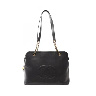 Pre-owned Chanel Grained Calfskin Tote Bag () In Black