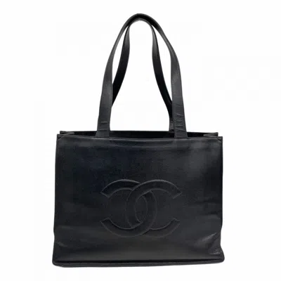 Pre-owned Chanel Grained Calfskin Tote Bag () In Black