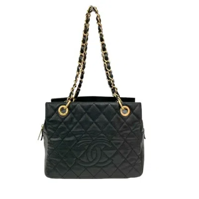 Pre-owned Chanel Grained Calfskin Tote Bag () In Black