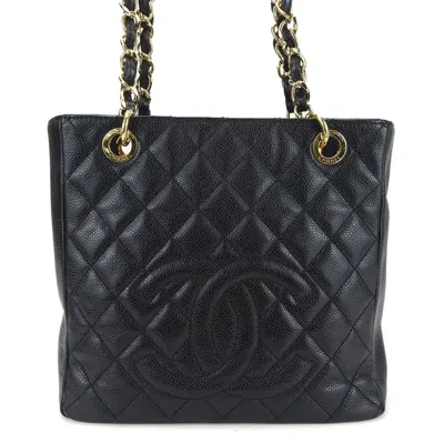 Pre-owned Chanel Grained Calfskin Tote Bag () In Black