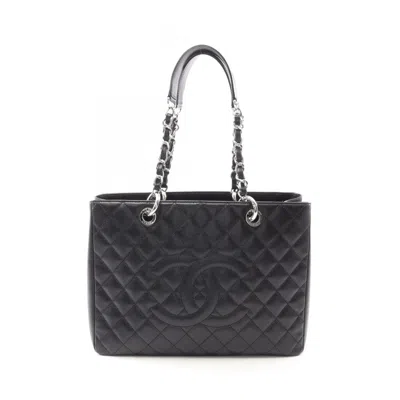Pre-owned Chanel Grained Calfskin Tote Bag () In Black