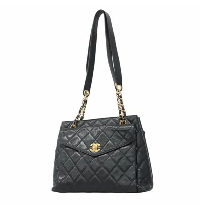 Pre-owned Chanel Grained Calfskin Tote Bag () In Black