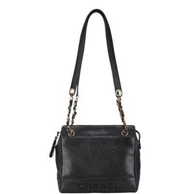 Pre-owned Chanel Grained Calfskin Tote Bag () In Black