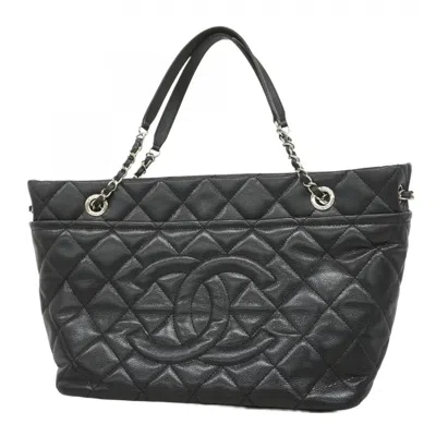 Pre-owned Chanel Grained Calfskin Tote Bag () In Black