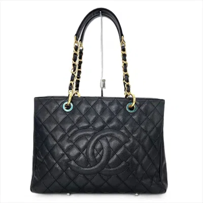 Pre-owned Chanel Grained Calfskin Tote Bag () In Black