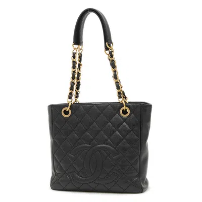 Pre-owned Chanel Grained Calfskin Tote Bag () In Black