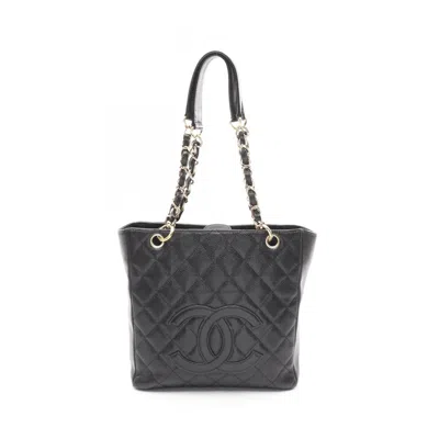 Pre-owned Chanel Grained Calfskin Tote Bag () In Black