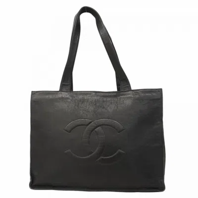 Pre-owned Chanel Grained Calfskin Tote Bag () In Black