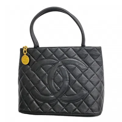 Pre-owned Chanel Grained Calfskin Tote Bag () In Black