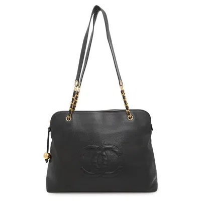 Pre-owned Chanel Grained Calfskin Tote Bag () In Black