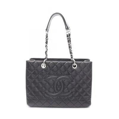Pre-owned Chanel Grained Calfskin Tote Bag () In Black