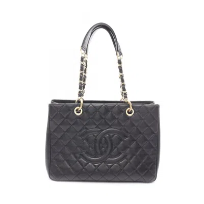 Pre-owned Chanel Grained Calfskin Tote Bag () In Black