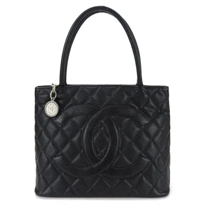 Pre-owned Chanel Grained Calfskin Tote Bag () In Black