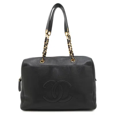 Pre-owned Chanel Grained Calfskin Tote Bag () In Black