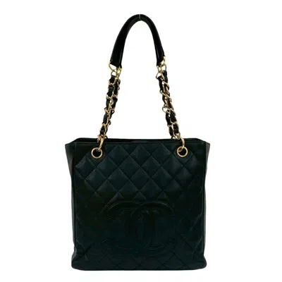 Pre-owned Chanel Grained Calfskin Tote Bag () In Black