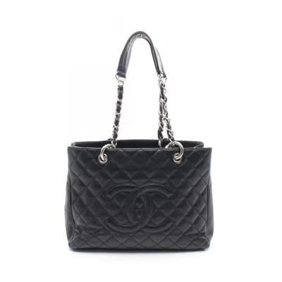 Pre-owned Chanel Grained Calfskin Tote Bag () In Black