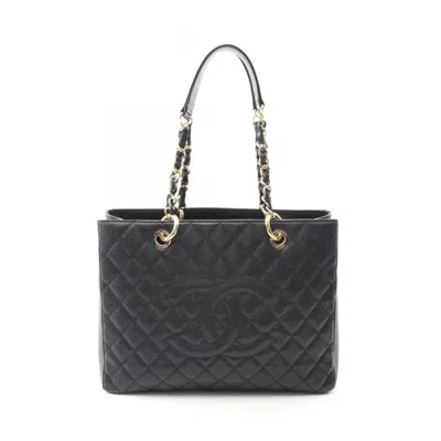 Pre-owned Chanel Grained Calfskin Tote Bag () In Black