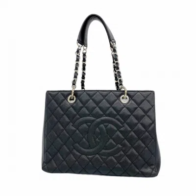 Pre-owned Chanel Grained Calfskin Tote Bag () In Black