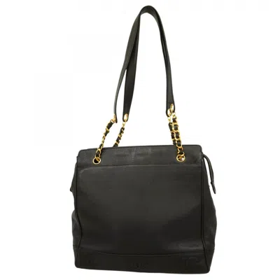 Pre-owned Chanel Grained Calfskin Tote Bag () In Black