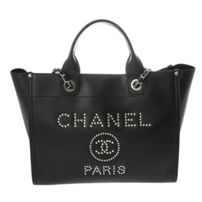 Pre-owned Chanel Grained Calfskin Tote Bag () In Black