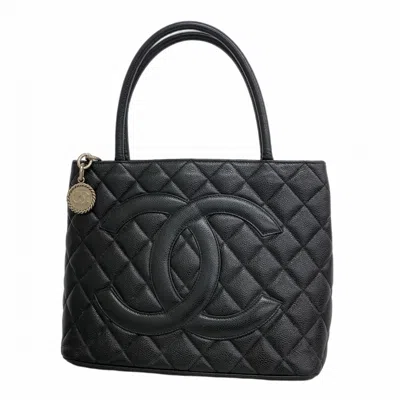Pre-owned Chanel Grained Calfskin Tote Bag () In Black