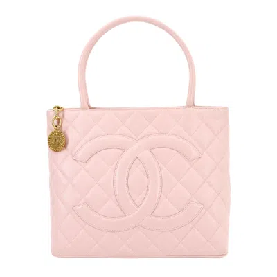 Pre-owned Chanel Grained Calfskin Tote Bag () In Pink