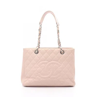 Pre-owned Chanel Grained Calfskin Tote Bag () In Pink
